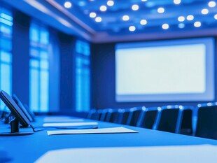 现代会议室布置场景