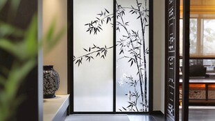 中式竹纹屏风隔断美韵