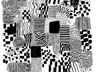 黑白抽象几何图案艺术