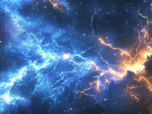 梦幻星空闪电奇幻景象