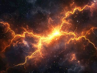 宇宙闪电风暴奇幻景象