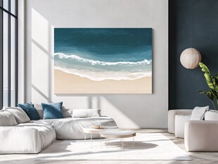 海景挂画装点现代简约客厅