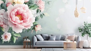 浪漫花卉墙饰客厅新格调