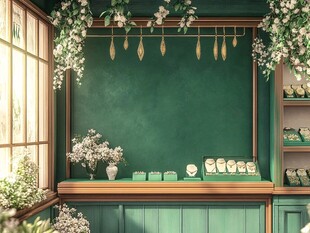 清新绿植风珠宝展示空间