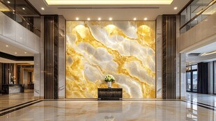 豪华大厅的大理石艺术背景墙