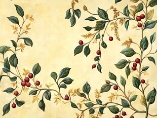 复古风蔓藤红果装饰画