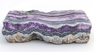 紫纹斑斓天然矿石摆件