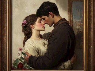 浪漫相拥的情侣