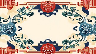 中式传统花卉边框图案