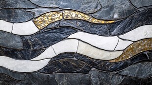 波浪纹理的马赛克墙面