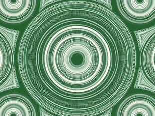 绿色几何环形花纹图案