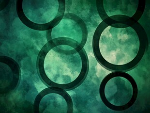 绿色背景上的黑色圆圈图案