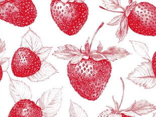 手绘草莓图案背景纹理