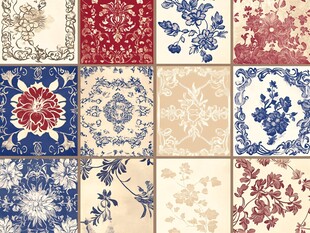 中式复古花纹图案集合