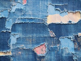 拼贴牛仔布纹理艺术画面