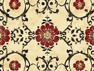 复古花卉装饰图案纹理
