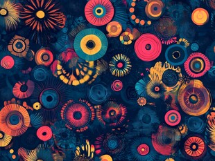 绚丽多彩的抽象圆形图案