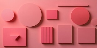 粉色几何图形创意排列展示