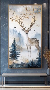森林麋鹿装饰画 自然意境