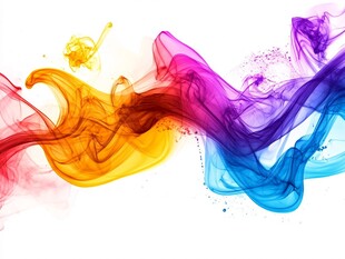 彩色烟雾舞动绚丽画面