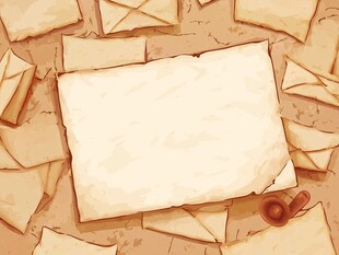 复古信纸与信封的温馨场景