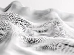 白色网格织物的优雅褶皱