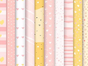 甜美爱心系多彩花纹纸