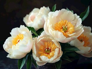 优雅白牡丹绽放之美