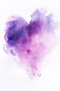 梦幻水彩心形艺术图案