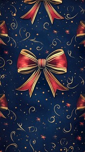 节日蝴蝶结星空图案背景