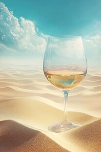 沙漠中的优雅酒杯
