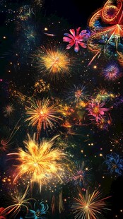 绚丽烟花绽放璀璨夜空