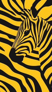黄黑斑马纹图案艺术设计