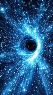 蓝色璀璨宇宙中的神秘黑洞