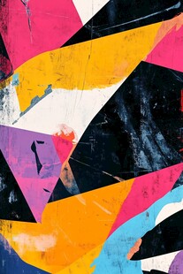 多彩几何抽象涂鸦艺术