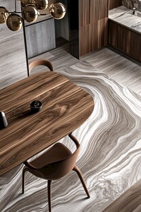 现代风大理石纹餐厅空间