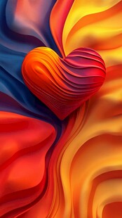 梦幻心形色彩漩涡纹理