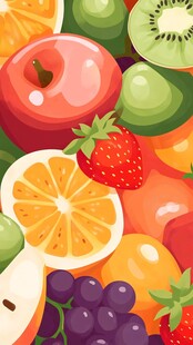 缤纷多彩的新鲜水果集合