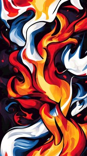 炫彩火焰抽象艺术图案