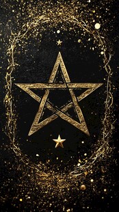 金色五角星魔法神秘背景图