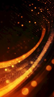 梦幻橙色光效曲线背景