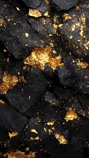 黑金质感碎裂纹理背景图