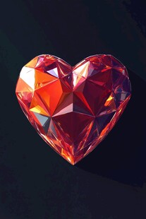 红色心形水晶宝石