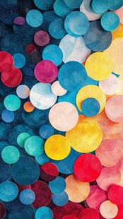 多彩圆片组成的绚丽图案