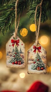 圣诞风装饰标签挂件