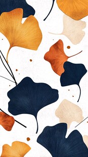 银杏叶图案 多彩梦幻的组合