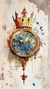 复古皇冠挂钟 艺术风装饰