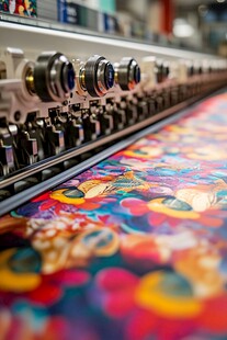 印刷机下的绚丽多彩图案