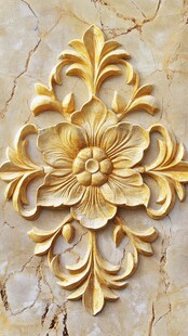 金色花卉浮雕装饰艺术