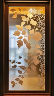 金色树叶艺术玻璃装饰画